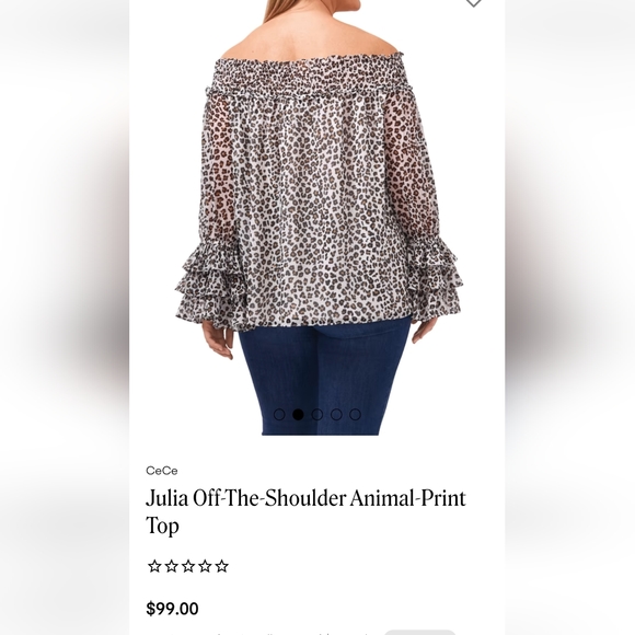 CeCe Julia Off The Shoulder Animal Print Top - Picture 5 of 5